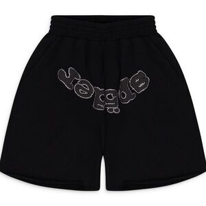 SP5DER Black OG WEB V2 RhineStone Casual Shorts